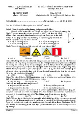 Đề thi khảo sát tốt nghiệp THPT 2025 môn Vật lí lần 1 Sở GD&ĐT Hải Phòng