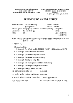 Đồ án tốt nghiệp: Hệ thống phân loại sản phẩm theo màu sắc