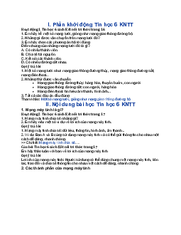 Giải SGK Tin học 6 Bài 4 Mạng máy tính | Kết nối tri thức