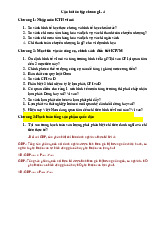 Câu hỏi ôn tập chương 1 - 4 môn Kinh tế vi mô 1 | Học viện Tài chính