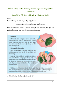 Soạn bài Viết: Tìm hiểu cách viết hướng dẫn thực hiện một công việc | Kết nối tri thức