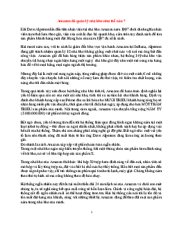 Tài liệu về sự quản lý của Amazon môn Quản trị chiến lược | Đại học Thăng Long