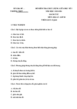 Đề thi giữa học kì 1 lớp 10 năm 2023 - 2024 sách Chân trời sáng tạo | Địa lí 10