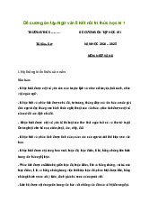 Đề cương ôn tập học kì 1 môn Ngữ văn 8  kết nối tri thức năm 2024 - 2025