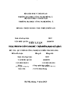 Tiểu luận "Quy trình công nghệ sấy dẻo thanh long"