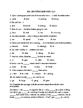 Bài tập tổng hợp Unit 1,2,3 - Tiếng anh (A2-B1) | Trường Đại học Thủ đô Hà Nội
