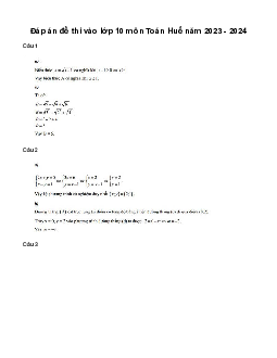 Đề thi vào 10 môn Toán năm 2023 - 2024 sở GD&ĐT Thừa Thiên Huế