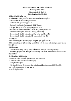 Đề thi học kì 1 môn Lịch sử - Địa lí 6 năm 2023 - 2024 sách Chân trời sáng tạo | Đề 2
