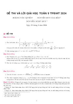 Đề học sinh giỏi Toán THCS năm 2023 – 2024 phòng GD&ĐT Buôn Ma Thuột – Đắk Lắk