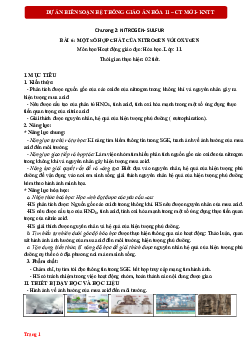 Bài 6: Một số hợp chất của nitrogen với oxygen | Giáo án Hóa 11 Kết nối tri thức