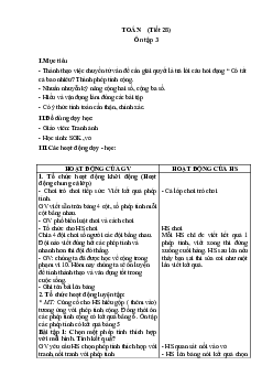 Giáo án Toán 1 - Tuần 10 | sách Cùng học để phát triển năng lực