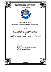 Xu hướng Metaverse và khả năng ứng dụng | Bài thảo luận thương mại điện tử căn bản