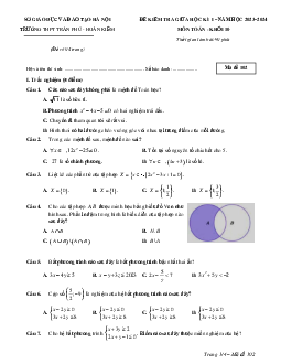 Đề giữa học kì 1 Toán 10 năm 2023 – 2024 trường THPT Trần Phú – Hà Nội