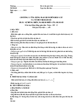 Giáo án giảng dạy môn Toán 12