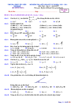 Đề giữa kỳ 1 Toán 11 KNTTVCS năm 2023 – 2024 trường THPT Yên Viên – Hà Nội
