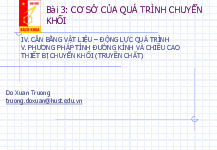 Bài 3: Cơ sở của quá trình chuyển  | Bài giảng môn Quá trình thiết bị | Đại học Bách khoa hà nội
