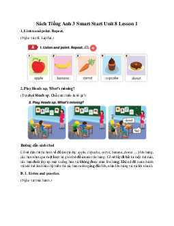 Giải BT Sách Tiếng Anh 3 Smart Start Unit 8 Food Lesson 1