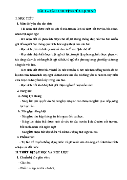 Giáo án Ngữ văn 8 Kết nối tri thức bài 1 Câu chuyện của lịch sử