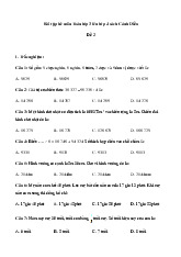 Đề ôn tập hè lớp 3 môn Toán sách Cánh Diều - Đề 2