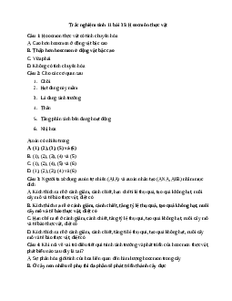 Trắc nghiệm Sinh học 11 bài 35| Kết nối tri thức