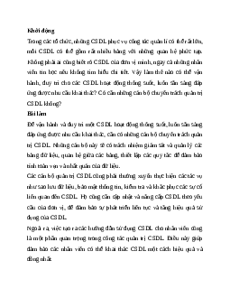 Giải bài 16: Công việc quản trị cơ sở dữ liệu | Tin học 11 Kết nối tri thức