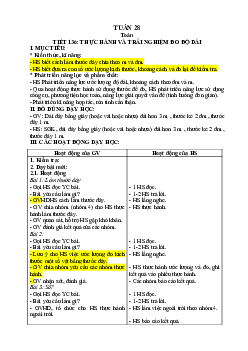 Giáo án Toán 2 sách Kết nối tri thức với cuộc sống (Cả năm) | Tuần 28