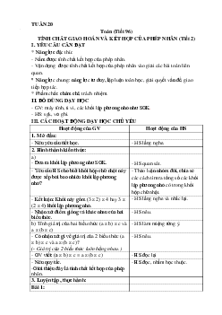 Giáo án Toán lớp 4 Tuần 20 | Kết nối tri thức