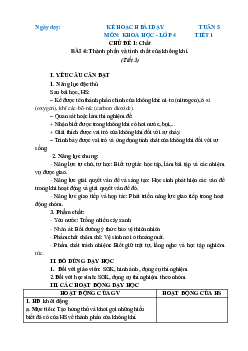 Giáo án Khoa học lớp 4 Tuần 5 | Chân trời sáng tạo