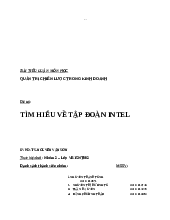 Đề tài: Tìm hiểu về tập đoàn Intel | Quản trị chiến lược trong kinh doanh | Đại học Ngoại thương