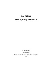 Bài giảng hóa học đại cương 1 | Trường Đại học Văn Hóa TPHCM