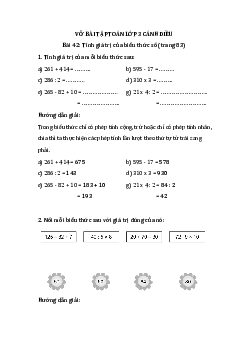 Giải VBT Toán 3 Bài 42: Tính giá trị của biểu thức số | Cánh diều