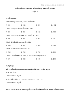 Bài tập cuối tuần Toán lớp 4 Kết nối tri thức - Tuần 2 (Nâng cao)