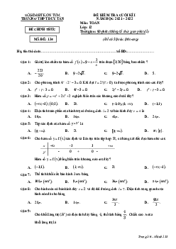 Đề kiểm tra cuối kì 1 Toán 12 năm 2021 – 2022 trường THPT Duy Tân – Kon Tum