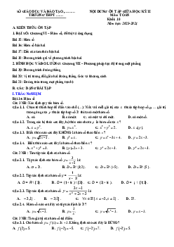 Đề cương ôn tập giữa học kì 2 môn Toán 10 sách Kết nối tri thức với cuộc sống
