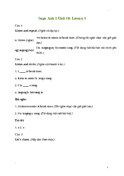 Giải Tiếng Anh lớp 3 Unit 18: Lesson 3 | Global Success