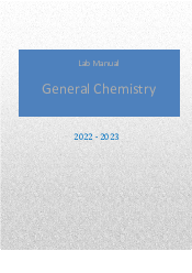 Lab Manual 2022 - 2023 - Chemistry Laboratory | Trường Đại học Quốc tế, Đại học Quốc gia Thành phố HCM