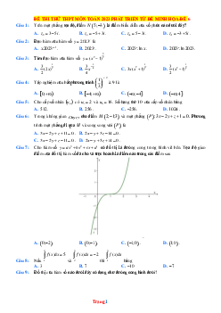 Đề thi thử TN THPT Toán 2023 bám sát minh họa (có lời giải chi tiết) - Đề 6