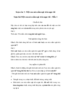 Một con mèo nằm ngủ trên ngực tôi | Soạn văn 7 Chân trời sáng tạo