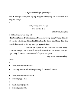 Soạn bài Thực hành tiếng Việt trang 53 - Chân trời sáng tạo