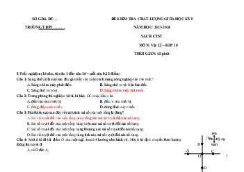 Đề thi giữa học kì 1 lớp 10 năm 2023 - 2024 sách Chân trời sáng tạo | Vật lí 10 Đề 2
