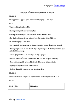 Công nghệ 8: Ôn tập Chương 3 - Chân trời sáng tạo