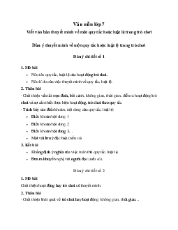 Viết văn bản thuyết minh về một quy tắc hoặc luật lệ trong trò chơi hay hoạt động | Văn mẫu lớp 7 Chân trời sáng tạo