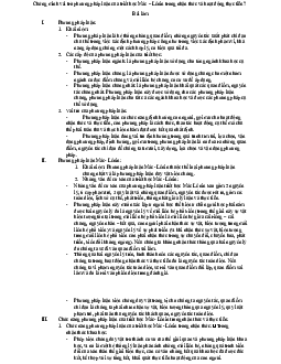 Chứng minh vai trò phương pháp luận của triết học Mác – Lênin trong nhận thức và hoạt động thực tiễn