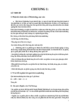 Tổng hợp lý thuyết học phần Nguyên lý Marketing