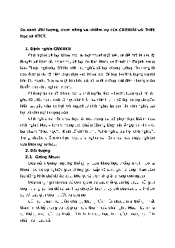 So sánh đối tượng, chức năng và nhiệm vụ của CNXHKH với Triết học và KTCT?