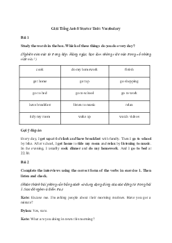 Giải Tiếng Anh 8 Starter Unit: Vocabulary | Friends Plus