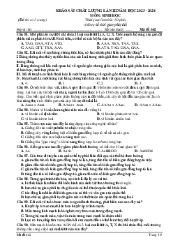 Đề thi thử THPT Quốc gia năm 2024 lần 3 môn Sinh học trường THPT Đội Cấn, Vĩnh Phúc - Mã đề 642