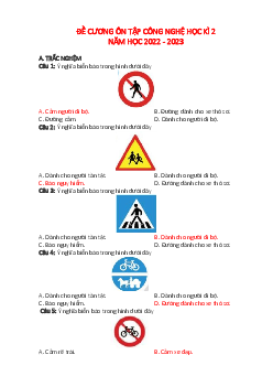 Đề cương ôn tập học kì 2 môn Công nghệ 3 | Chân trời sáng tạo