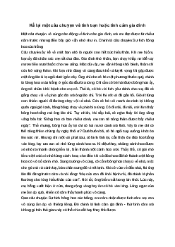 Viết bài văn kể lại một câu chuyện về tình bạn hoặc tình cảm gia đình | Tập làm văn 4