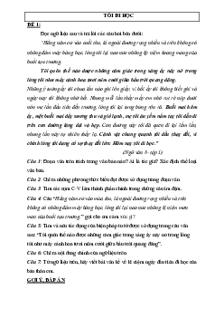 Bộ đề đọc hiểu Văn 8 HK1 (có đáp án)